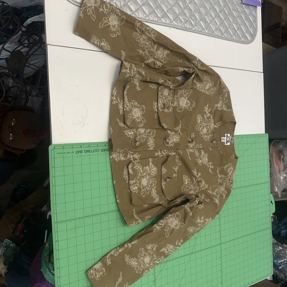 Women's Utility Bomber Jacket - Future Collective Khaki Floral XS